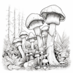 Forest Scene with Chanterelle Mushrooms Coloring Pages 2