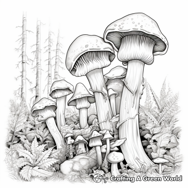 Realistic Mushroom Coloring Pages - Free & Printable!