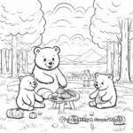 Forest Scene: Bear Family Picnic Coloring Pages 2