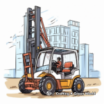Forklift in Action Coloring Pages 3