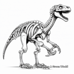 Fossilized Velociraptor Skeleton Coloring Pages 4
