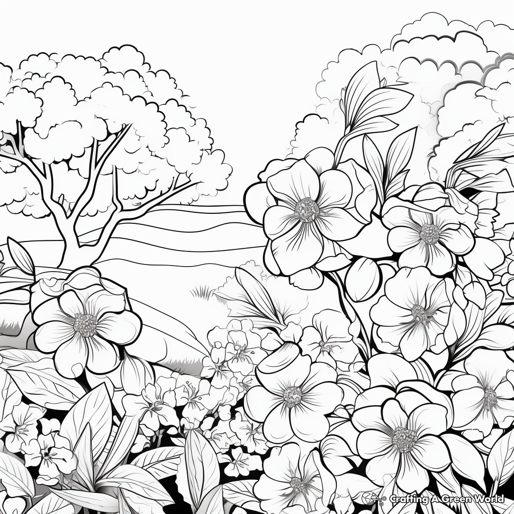 Fragrant Lilac Bushes Spring Coloring Pages 2