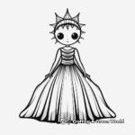 Free Downloadable Masquerade Ball Gown Dress Coloring Pages 1