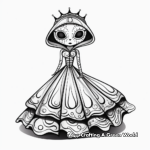Free Downloadable Masquerade Ball Gown Dress Coloring Pages 2