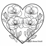 Freesia Flower and Heart Duo Coloring Pages 1