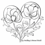 Freesia Flower and Heart Duo Coloring Pages 3