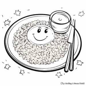 Fried Rice Dinner Plate Coloring Pages 2
