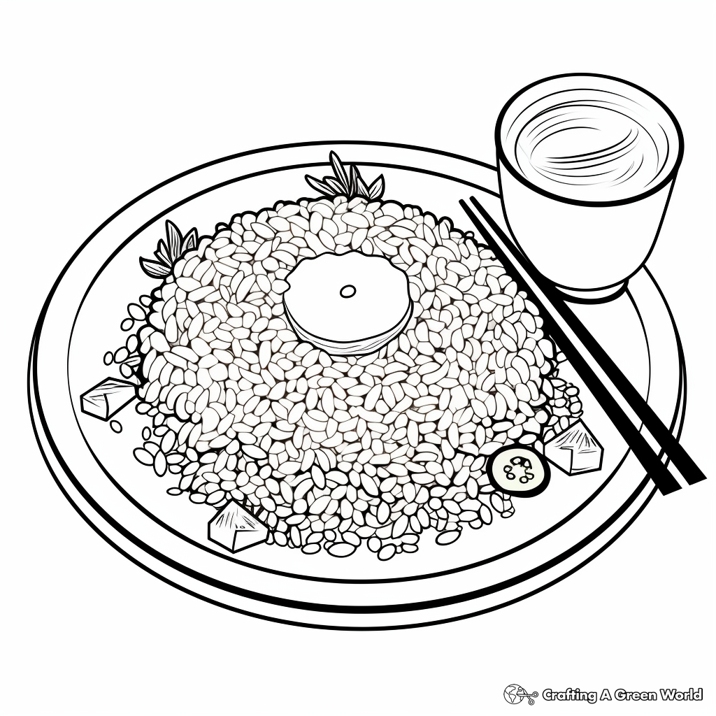 Fried Rice Dinner Plate Coloring Pages 3