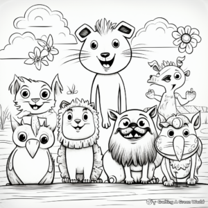Friendly Animals Enjoying Spring Break Coloring Pages 2