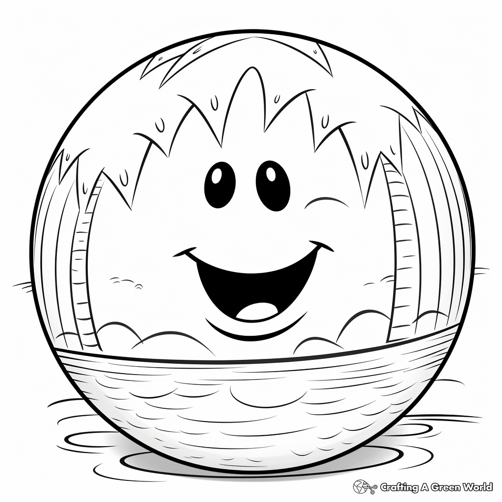 Friendly Beach Ball Coloring Pages for Children 1
