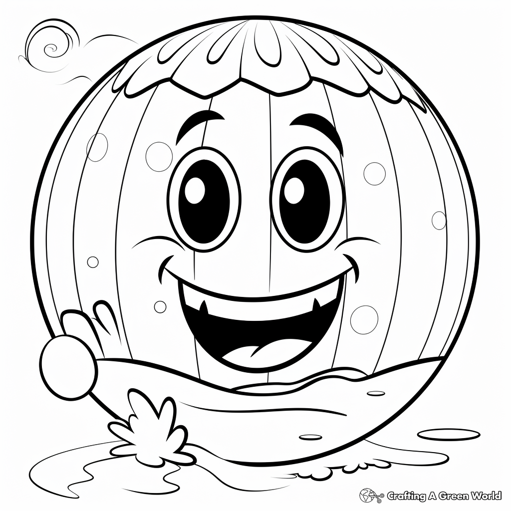 Friendly Beach Ball Coloring Pages for Children 2