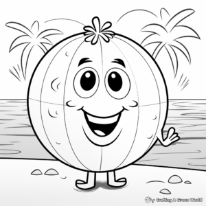 Friendly Beach Ball Coloring Pages for Children 4