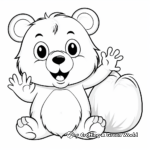 Friendly Beaver Waving Coloring Pages 1
