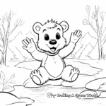 Friendly Beaver Waving Coloring Pages 2
