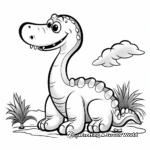 Friendly Brontosaurus Coloring Pages 2
