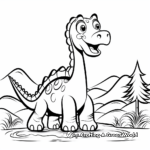 Friendly Brontosaurus Coloring Pages 3