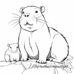 Friendly Capybara and Turtle Coloring Pages 2