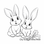 Friendly Carrot Sharing Baby Bunny Coloring Pages 1
