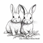 Friendly Carrot Sharing Baby Bunny Coloring Pages 2