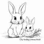 Friendly Carrot Sharing Baby Bunny Coloring Pages 3