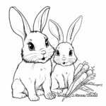Friendly Carrot Sharing Baby Bunny Coloring Pages 4