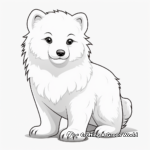 Friendly Cartoon Arctic Fox Coloring Pages for Kids 1