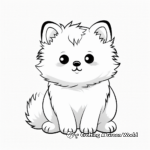 Friendly Cartoon Arctic Fox Coloring Pages for Kids 2