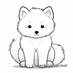 Friendly Cartoon Arctic Fox Coloring Pages for Kids 3