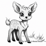 Friendly Cartoon Baby Deer Coloring Pages for Kids 2