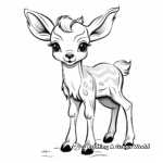 Friendly Cartoon Baby Deer Coloring Pages for Kids 4