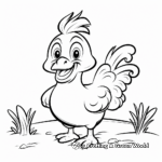 Friendly Cartoon Chicken Coloring Pages for Kids 1