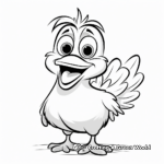Friendly Cartoon Chicken Coloring Pages for Kids 4