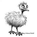 Friendly Cartoon Emu Coloring Page 2