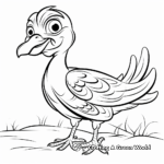 Friendly Cartoon Pheasant Coloring Pages for Children 4