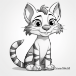 Friendly Cartoon Striped Cat Coloring Pages 1