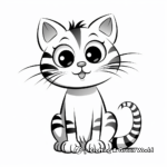 Friendly Cartoon Striped Cat Coloring Pages 4