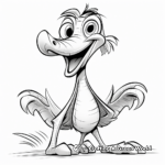 Friendly Cartoon Troodon Coloring Pages for Children 2