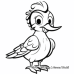 Friendly Cartoon Woodpecker Coloring Pages for Children 2