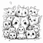 Friendly Cat Pack Interactions Coloring Pages 1