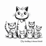 Friendly Cat Pack Interactions Coloring Pages 4
