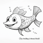 Friendly Clown Catfish Coloring Pages for Children 3