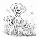 Friendly Dog Family Coloring Pages 2
