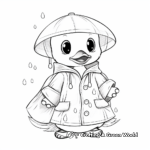 Friendly Duck Raincoat Coloring Sheets 3