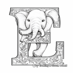 Friendly E for Elephant Coloring Pages 3