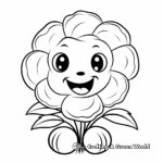Friendly Peony Flower Coloring Pages for Kids 2