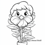 Friendly Peony Flower Coloring Pages for Kids 4