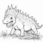 Friendly Stegosaurus with Other Herbivores Coloring Pages 1