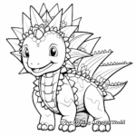 Friendly Stegosaurus with Other Herbivores Coloring Pages 2