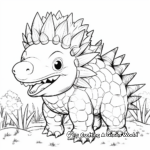 Friendly Stegosaurus with Other Herbivores Coloring Pages 3