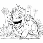 Friendly Stegosaurus with Other Herbivores Coloring Pages 4